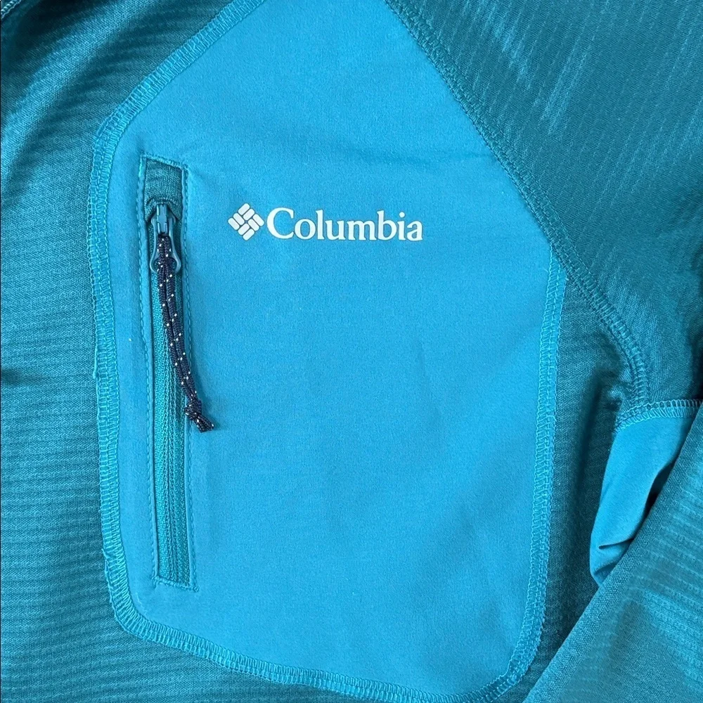 Columbia Teal Blue Women's Jacket Full Zip Hooded Sweatshirt Size Medium